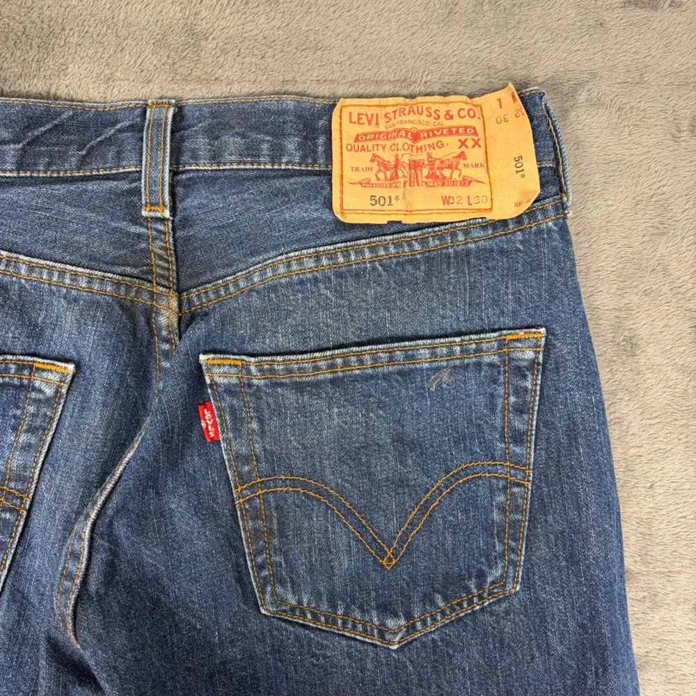 Vintage Levis Jeans Mens 32 Blue 501 Original Fit Button Fly‎ Straight Leg Denim